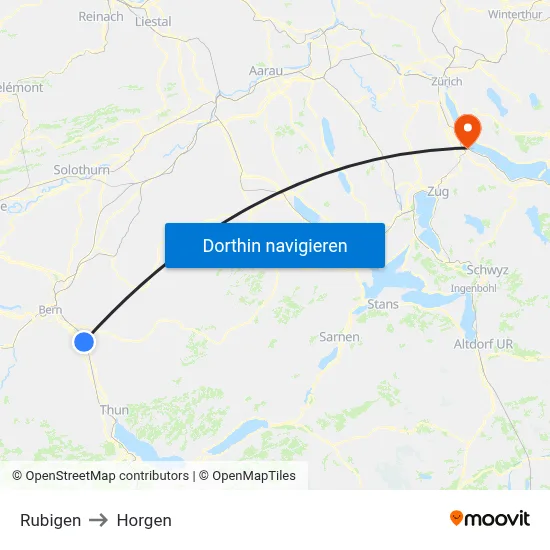 Rubigen to Horgen map
