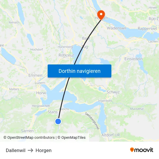 Dallenwil to Horgen map