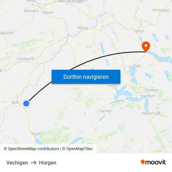 Vechigen to Horgen map