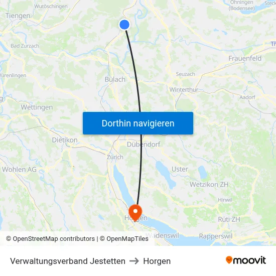 Verwaltungsverband Jestetten to Horgen map