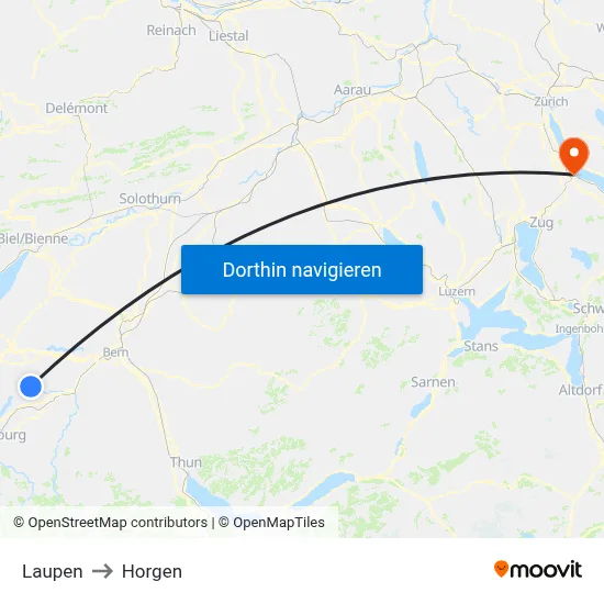 Laupen to Horgen map