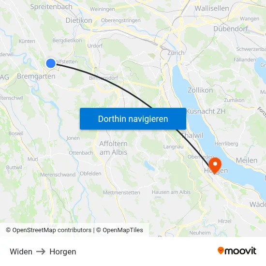 Widen to Horgen map