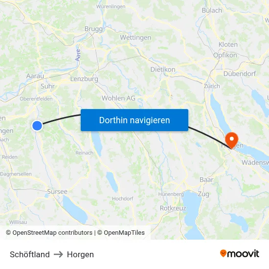 Schöftland to Horgen map
