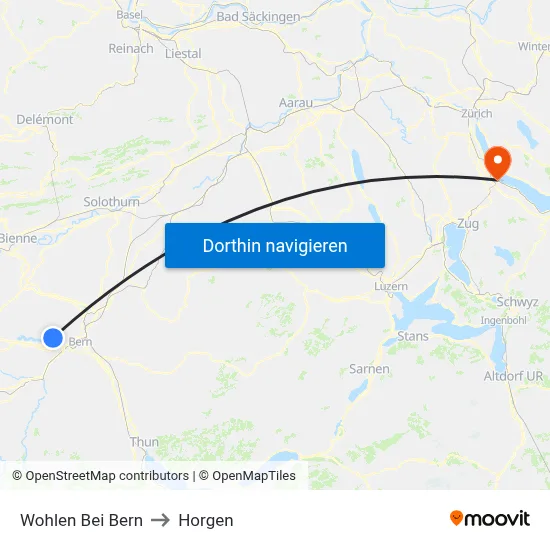 Wohlen Bei Bern to Horgen map