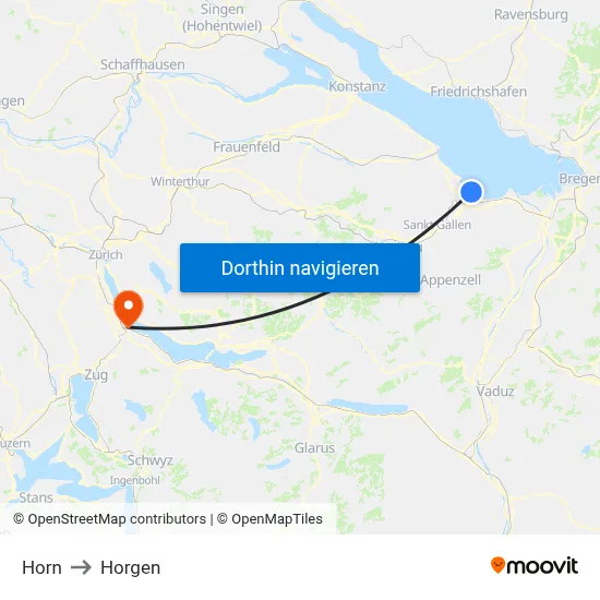 Horn to Horgen map
