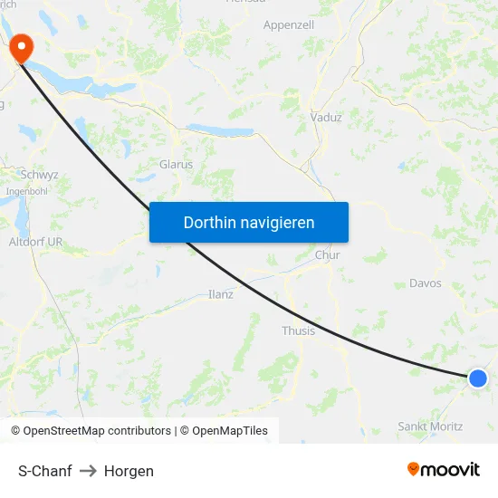 S-Chanf to Horgen map