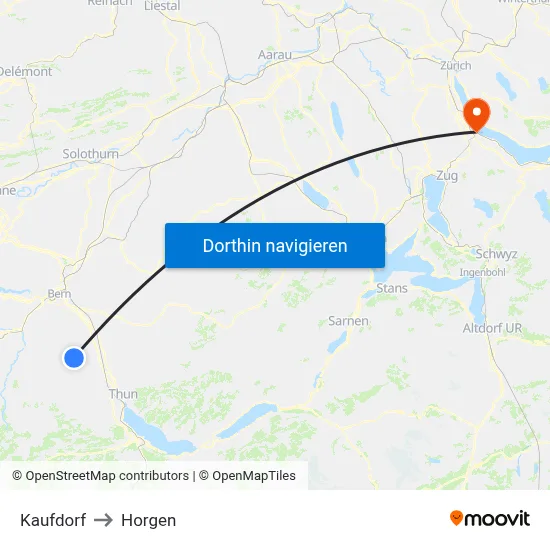 Kaufdorf to Horgen map