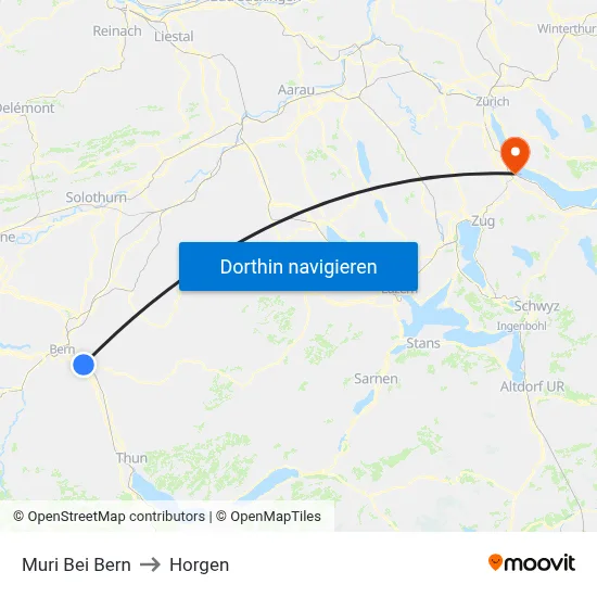 Muri Bei Bern to Horgen map