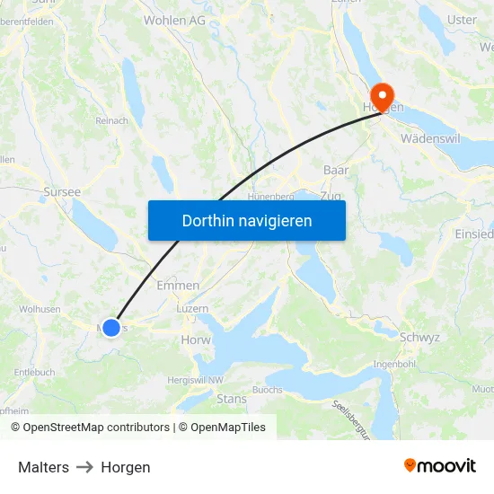 Malters to Horgen map
