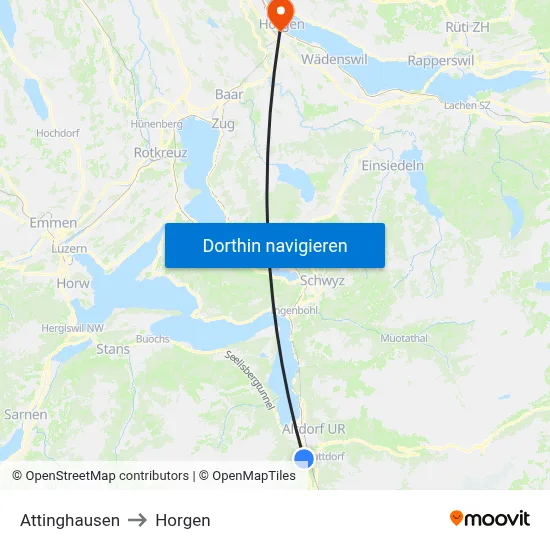 Attinghausen to Horgen map