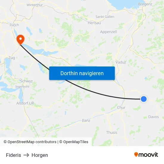 Fideris to Horgen map