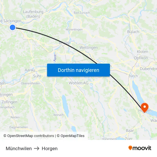 Münchwilen to Horgen map