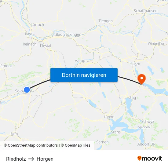 Riedholz to Horgen map