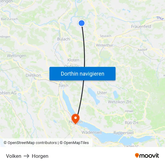 Volken to Horgen map