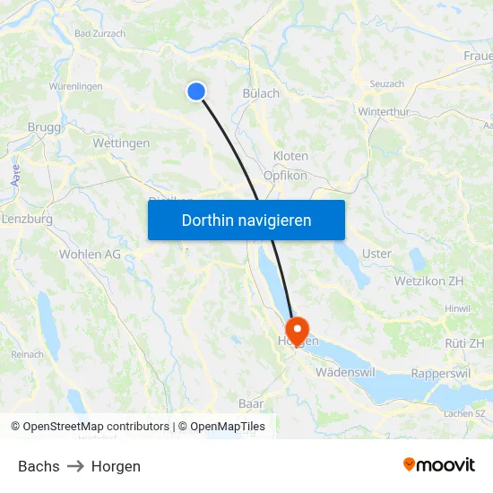 Bachs to Horgen map