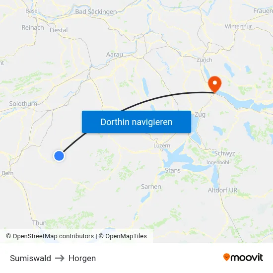 Sumiswald to Horgen map