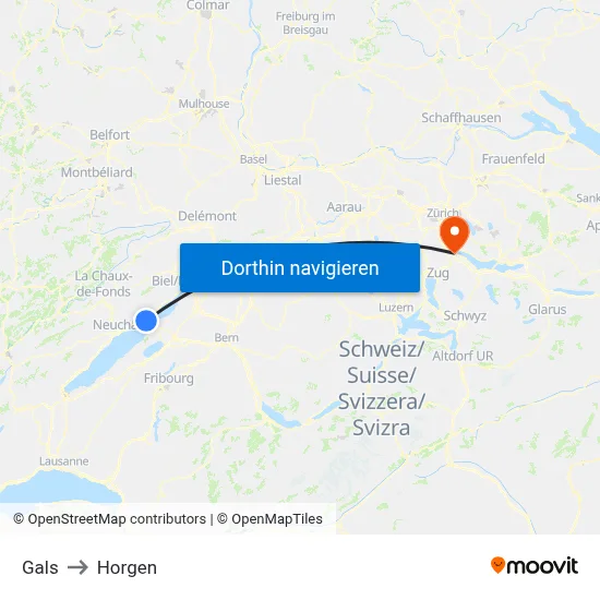 Gals to Horgen map