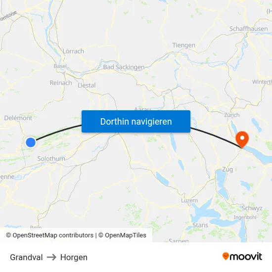 Grandval to Horgen map