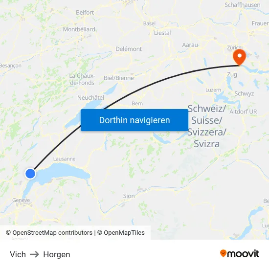Vich to Horgen map
