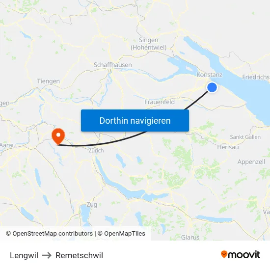 Lengwil to Remetschwil map