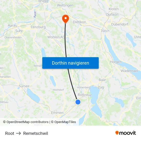 Root to Remetschwil map