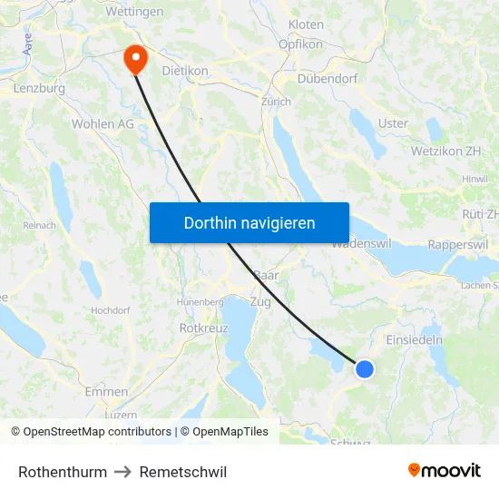 Rothenthurm to Remetschwil map