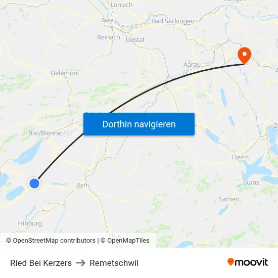 Ried Bei Kerzers to Remetschwil map