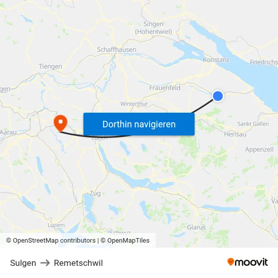 Sulgen to Remetschwil map