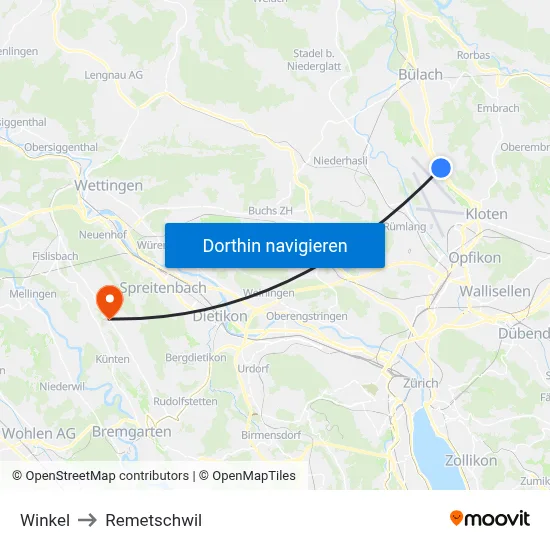 Winkel to Remetschwil map