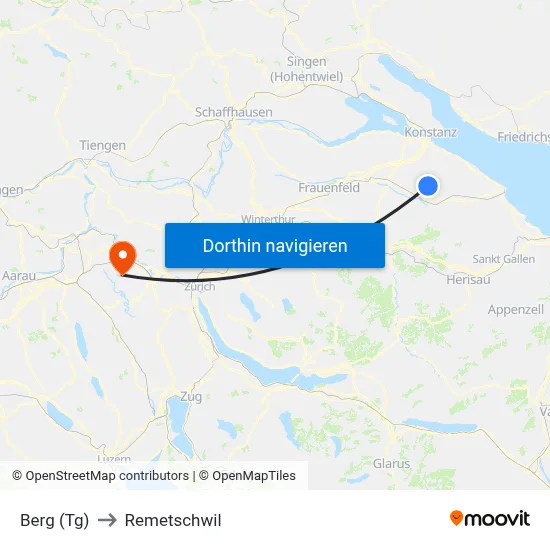 Berg (Tg) to Remetschwil map