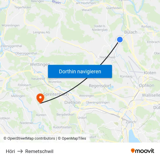 Höri to Remetschwil map
