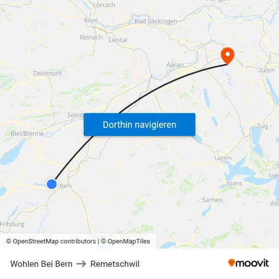 Wohlen Bei Bern to Remetschwil map