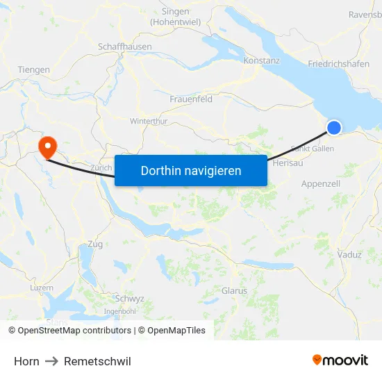 Horn to Remetschwil map