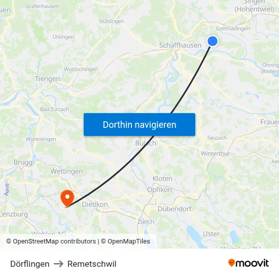 Dörflingen to Remetschwil map