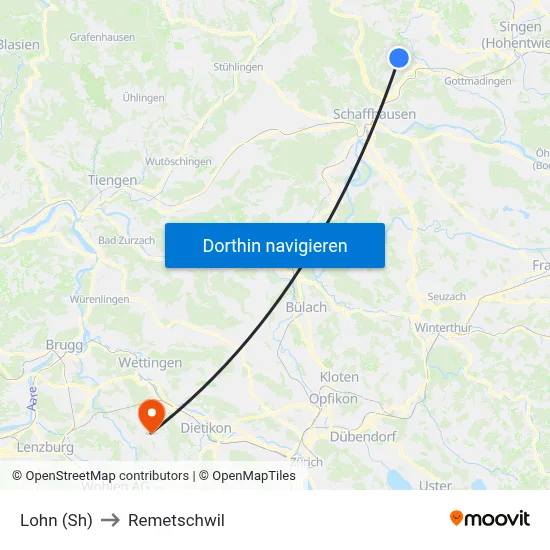 Lohn (Sh) to Remetschwil map