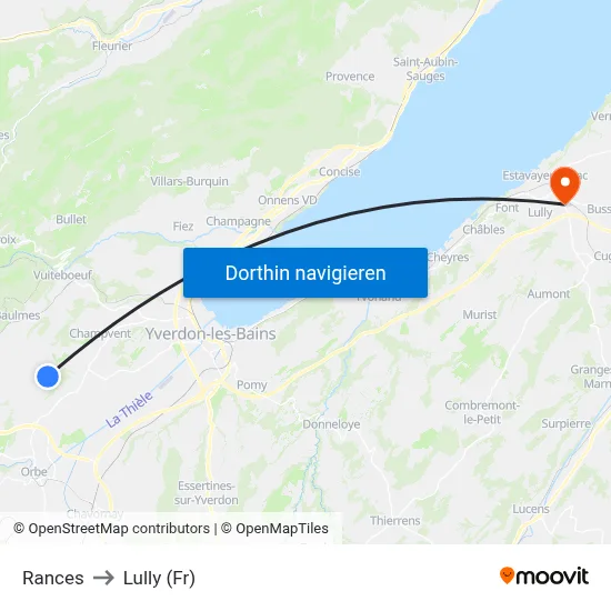 Rances to Lully (Fr) map