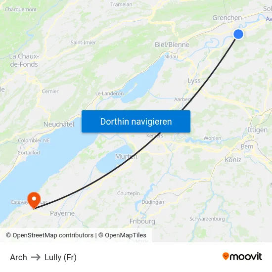 Arch to Lully (Fr) map