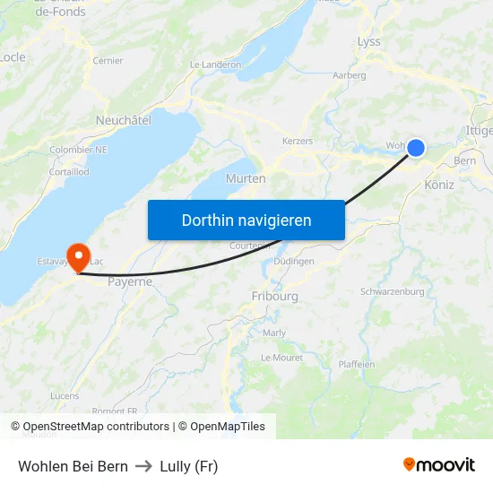 Wohlen Bei Bern to Lully (Fr) map