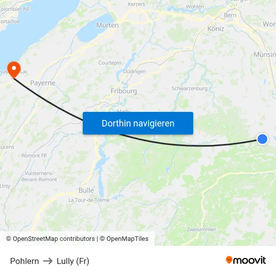 Pohlern to Lully (Fr) map