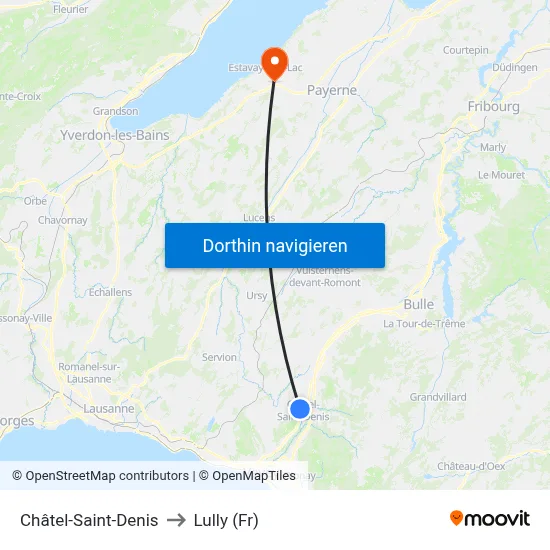 Châtel-Saint-Denis to Lully (Fr) map