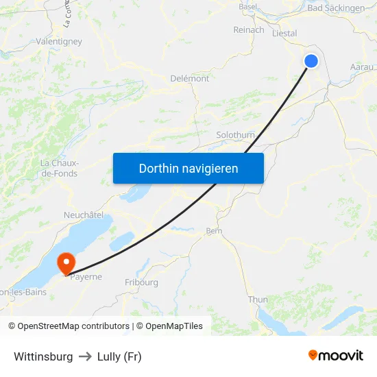 Wittinsburg to Lully (Fr) map