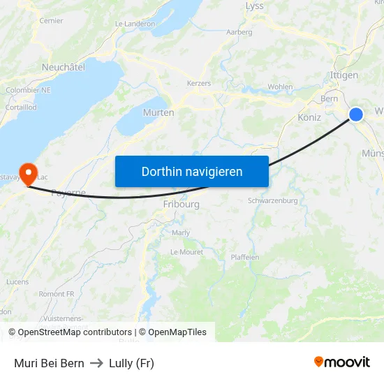 Muri Bei Bern to Lully (Fr) map