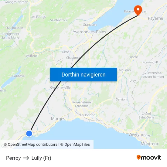Perroy to Lully (Fr) map