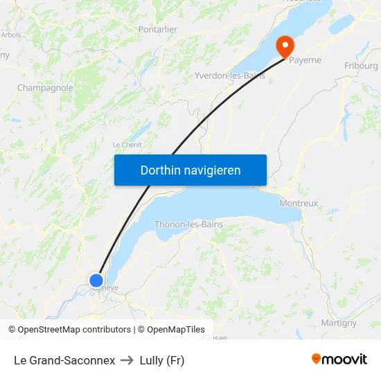 Le Grand-Saconnex to Lully (Fr) map