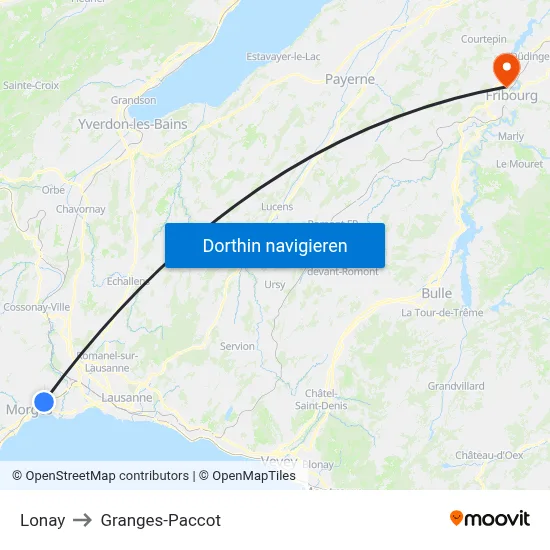 Lonay to Granges-Paccot map