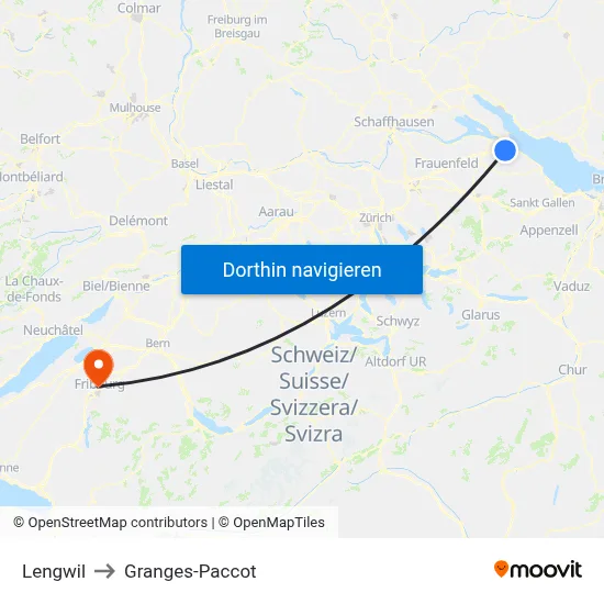 Lengwil to Granges-Paccot map