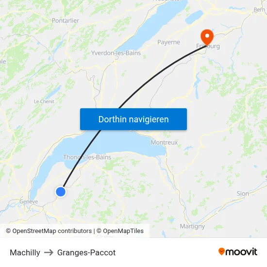 Machilly to Granges-Paccot map