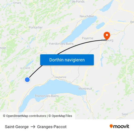 Saint-George to Granges-Paccot map