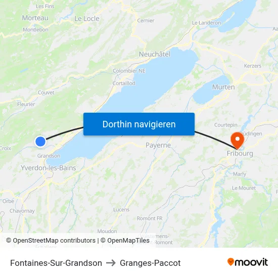 Fontaines-Sur-Grandson to Granges-Paccot map