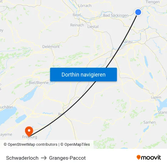 Schwaderloch to Granges-Paccot map